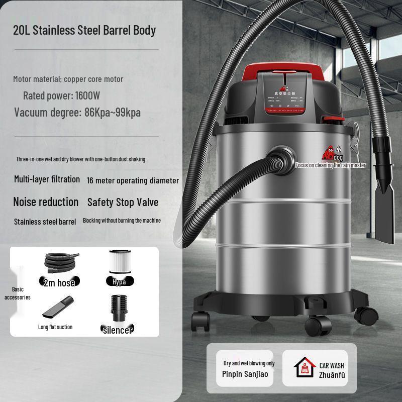 High-Power Commercial Wet/Dry Vacuum Cleaner for Land Reclamation and Car Wash