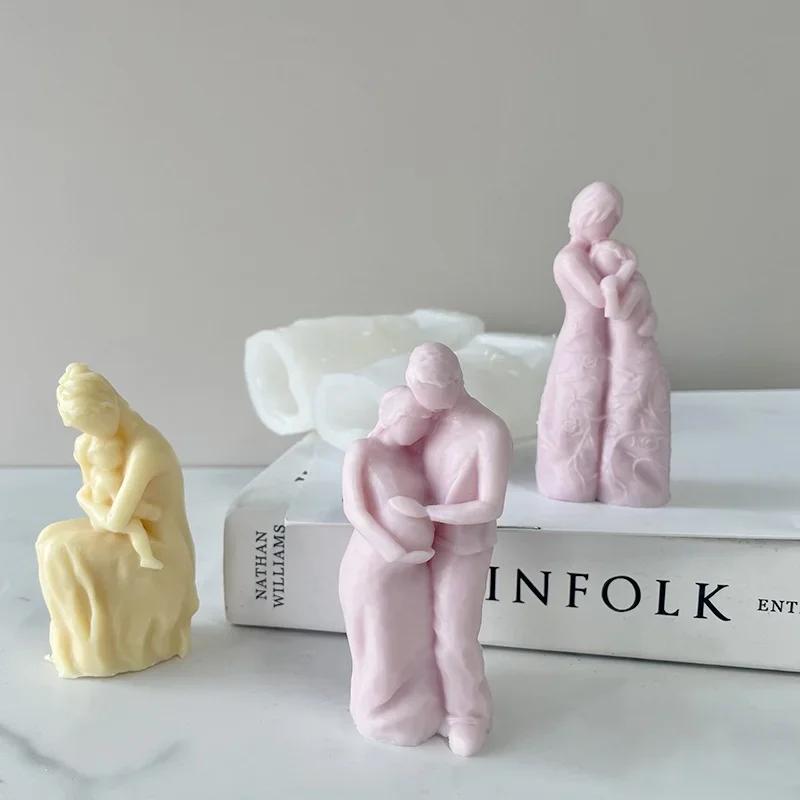 Svíčka na tělo Věčná láska Silikonová Ručně vyráběná Stolní dekorace Sádra Epoxidová pryskyřice Aromaterapeutická svíčka Silikonová forma