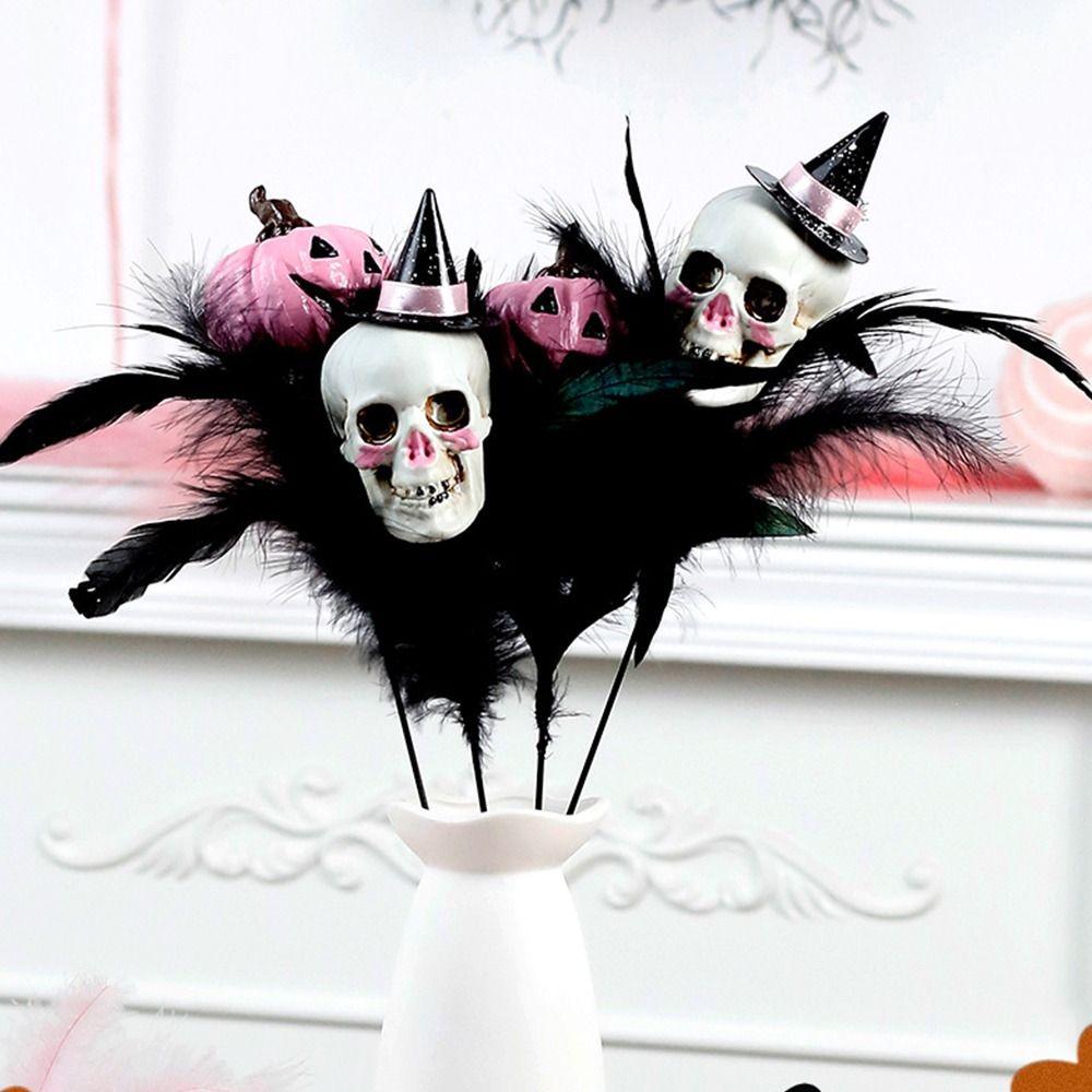 Black Halloween Decorations DIY Accessories Artificial Pumpkin Maple Branches Props Halloween Halloween Pumpkin Flower Stem