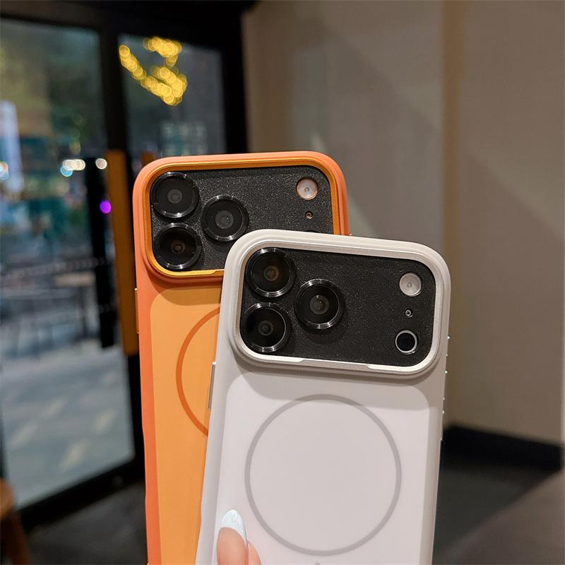 For Magsafe Magnetic Wireless Charging Silicone Phone Case For iPhone 13 14 15 16 17 Pro Max Shockproof Metal Lens Protect Cover