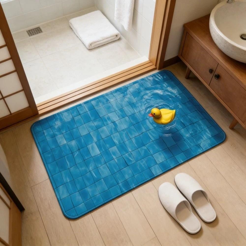 Water-absorbing Optical Illusion Doormat Non-slip Bedroom Door Rug Bathroom Carpet  Home Decor