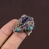 Natural Spiny Oyster Gemstone Handmade Copper Wire Wrap Ring Size 6.5 Q2z26