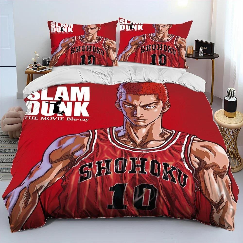 Slam Dunk Japan Anime Cartoon Comforter Bedding SetDuvet Cover Bed Set Quilt Cover PillowcaseKing Queen Size Bedding Set Kids
