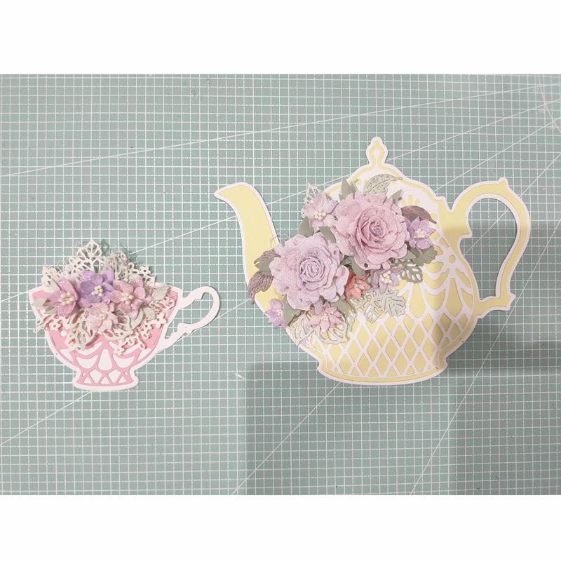 Large Teapot & Teacup Cutting Die for Scrapbooking & DIY Crafts