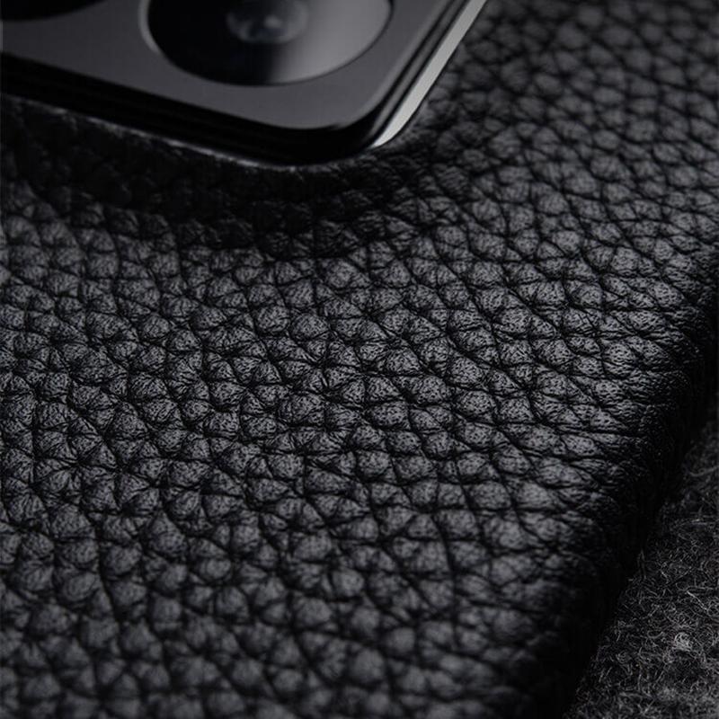 MELKCO Etui na telefon Xiaomi 14 Niepełne krawędzie Pokryte prawdziwą skórą bydlęcą Pokrowiec z PC