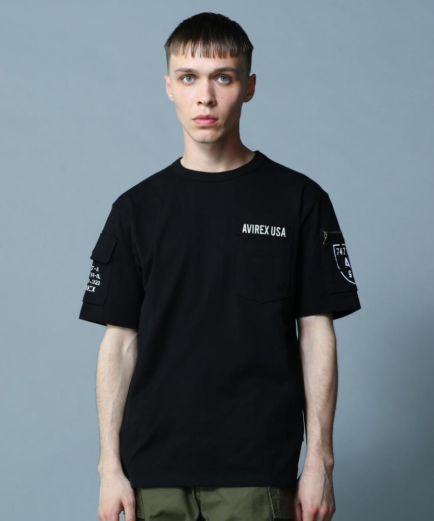 AVIREX FATIGUE T-SHIRT Men's L 010 Black 783-5934010