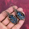 Boucle d'oreille Labradorite Boucles d'oreilles Enroulées Fil de Cuivre Boucle d'oreille Faite à la Main Bijoux en Cuivre Boucle d'oreille Pierre Précieuse Authentique Bijoux Enroulés Fil Cadeaux Pour Ami