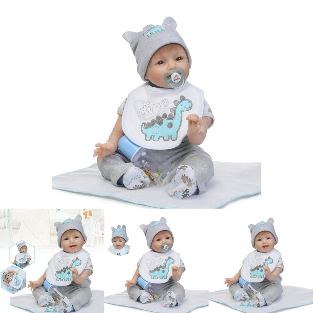 Lebensechte 22-Zoll Realistische Reborn Baby Jungenpuppe Aus Weichem Vinyl-Silikon Für Kleinkinder