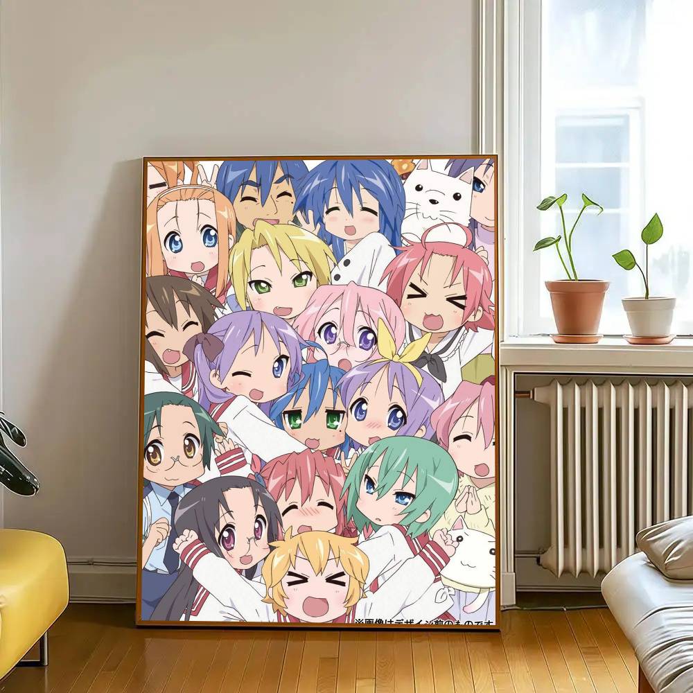 Cartoon L-Lucky S-Star ANIME   Classic Vintage Posters Whitepaper Prints Posters Artwork Kawaii Room Decor