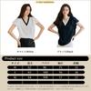 Chiffon Shirt Short Sleeve Ruffle Solid Loose Wear [POGCZMKK] Women's Top, Pullover, V-Neck, Blouse, Color, Fluffy, Fit, Slimming, Elegant,