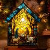 Decorative Acrylic Rainbow Prism Nativity Scene Sun Catcher, Stained Glass Effect Suncatcher, Hanging Decor Window Ornament for Home Religious