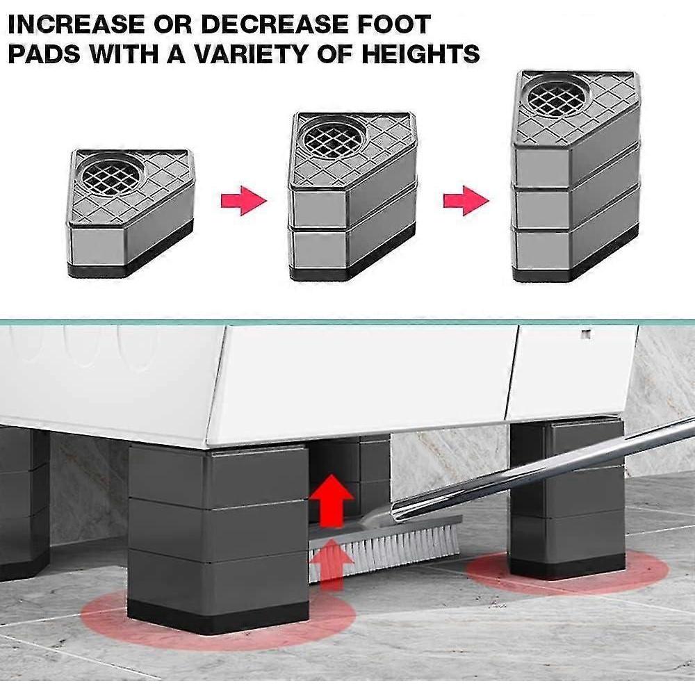 4 Pieces of Damping Pads for Washing Machines, Damping Rubber Pads for Washing Machines and Dryers,