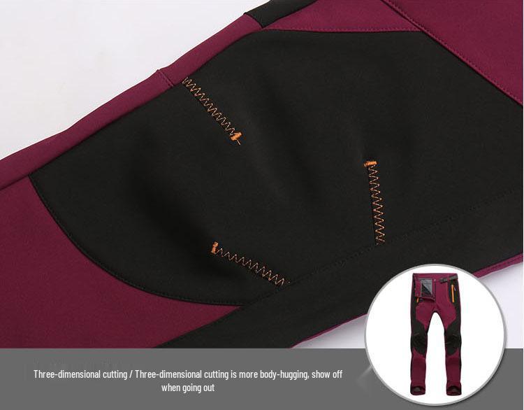 Pantaloni Softshell Unisex pentru Exterior, Rezistenți la Vânt, Călduroși, pentru Drumeții - Impermeabili, Respirabili, cu Fleece, pentru Toamnă și Iarnă