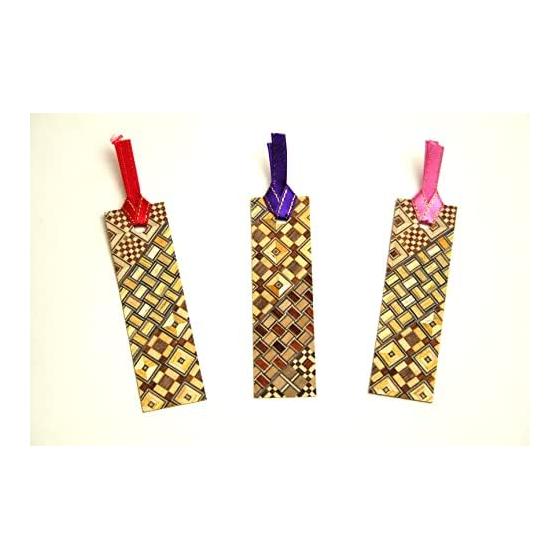 Yosegi Marquetry Bookmark Set of 3, Approx. 11cm x 3cm