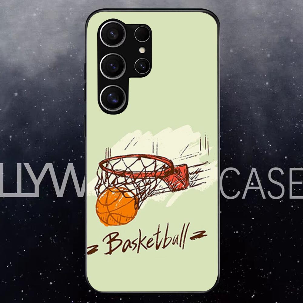 Basket Basketball Phone Case For Samsung S25 Edge Ultra S23 S22 S21 S20 Ultra Plus S24 Fe A54 A53 A25 Glass Cover