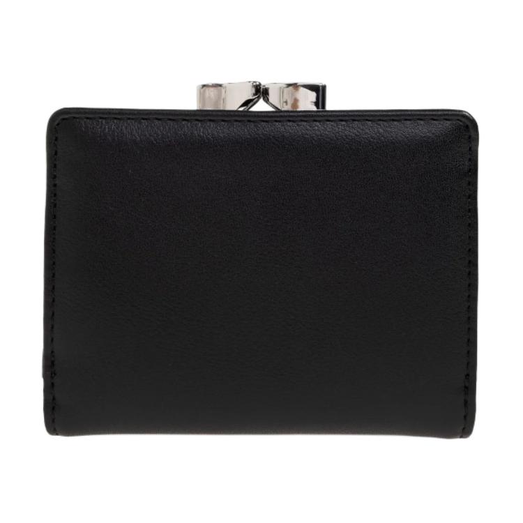 Vivienne Westwood West Queen Button Closure Faux Leather Wallet Men wallet Black 5115002MWS0026N401