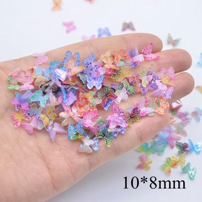 50 τμχ 10*8mm Mini Manicure Butterfly Resin Scrapbooking Στολίδι Χειροτεχνία Διακοσμήσεις σπιτιού Προμήθειες Στολίδι Αξεσουάρ