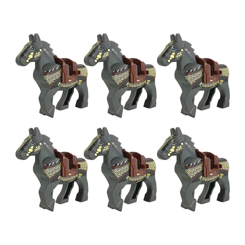 Medieval Military Building Blocks Cavalry Army Horse Animal Elephant Camel Wolf Crocodile Brick Toy Accessories S003