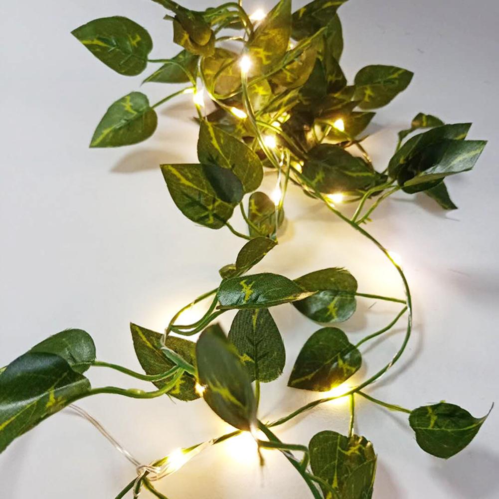 

1pc Artificial Plants LED String Lights, Green Ivy Leaves String Lights, Battery Operated String Lights, Hanging Garland Light