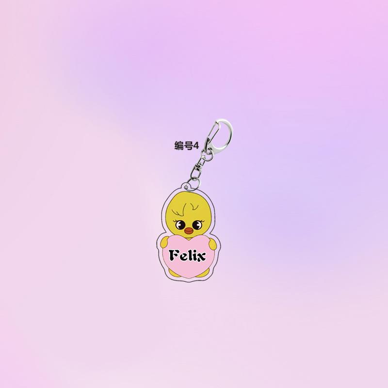 1pc Stray Kids SKZOO Cute Heart Keychain Bang Chan Lee Know Changbin Hyunjin Han Felix Seungmin I.N Love Character Key Ring Bag Pendant STAY Fans Gift