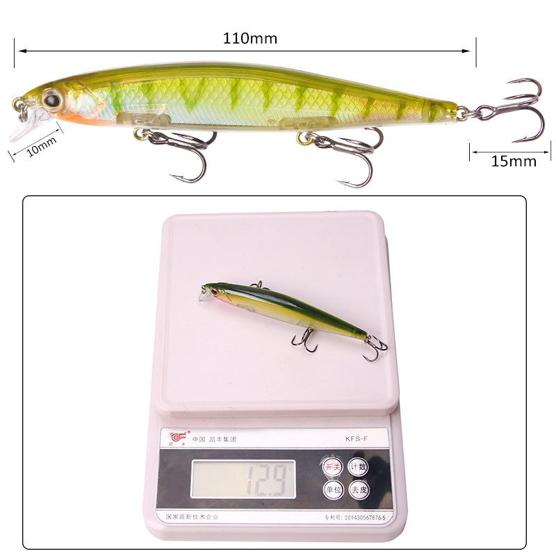 5PCS Mino Bait 11cm/12.9g Long Throw Sea Fishing Simulation Hard Bait Fake Bait