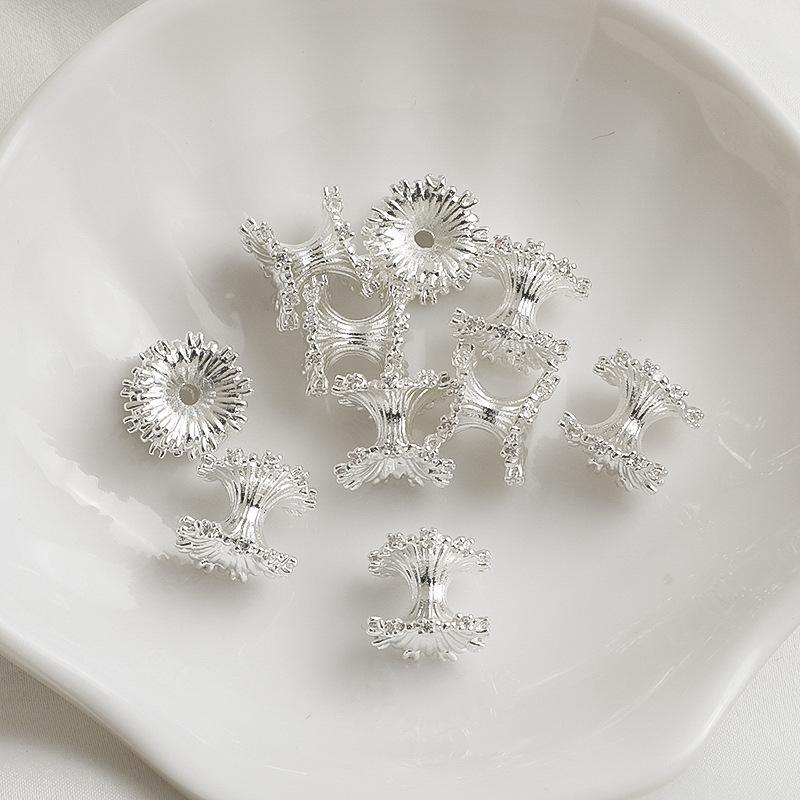 Armband mit doppelseitigem Blütenmotiv aus 14-karätig vergoldeten Zirkonia-Perlen, DIY-Schmuckaccessoire