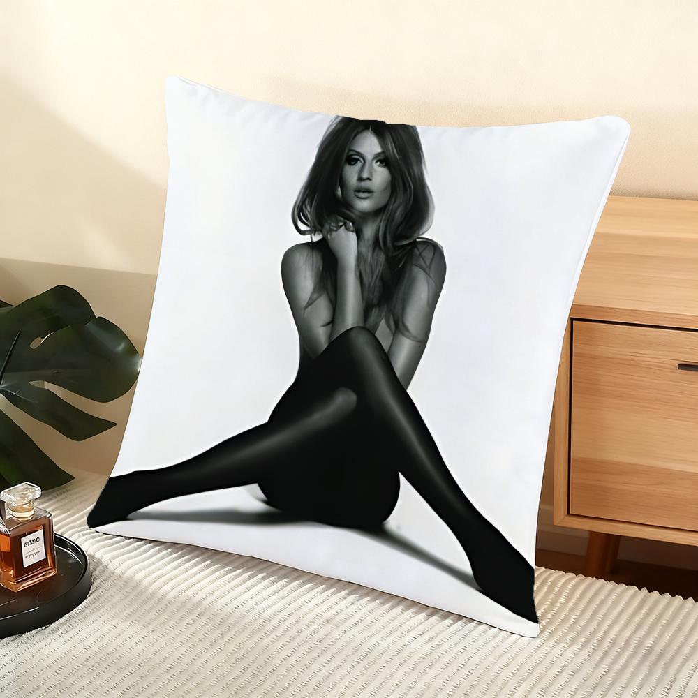 Cushion Cover Silky Short Plush Home Sofa Cushion Cover - Invisible Zipper Home Decoration Gisele Bundchen Model