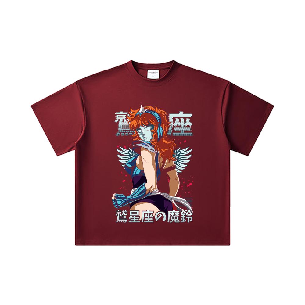 260 GSM Double Yarn 32 Count 100% Cotton Saint Seiya V9 Eagle Marin Print Unisex Heavy Cotton T Shirt