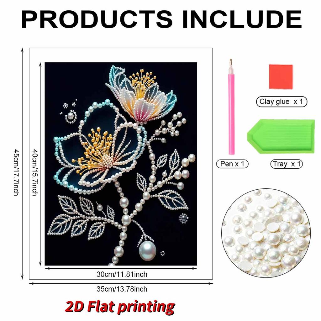 DIY Flower Pearl Diamond Art Painting Kits for Adults and Beginners,fine View Sparkling Painting Craft Home Wall Decor Handmade Gift