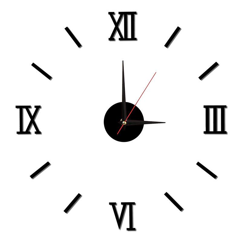 Minimally Designed Living Room Art Clock DIY Silent Wall Clock 3D Three-dimensional Non Perforated Decorative Wall Sticker Clock