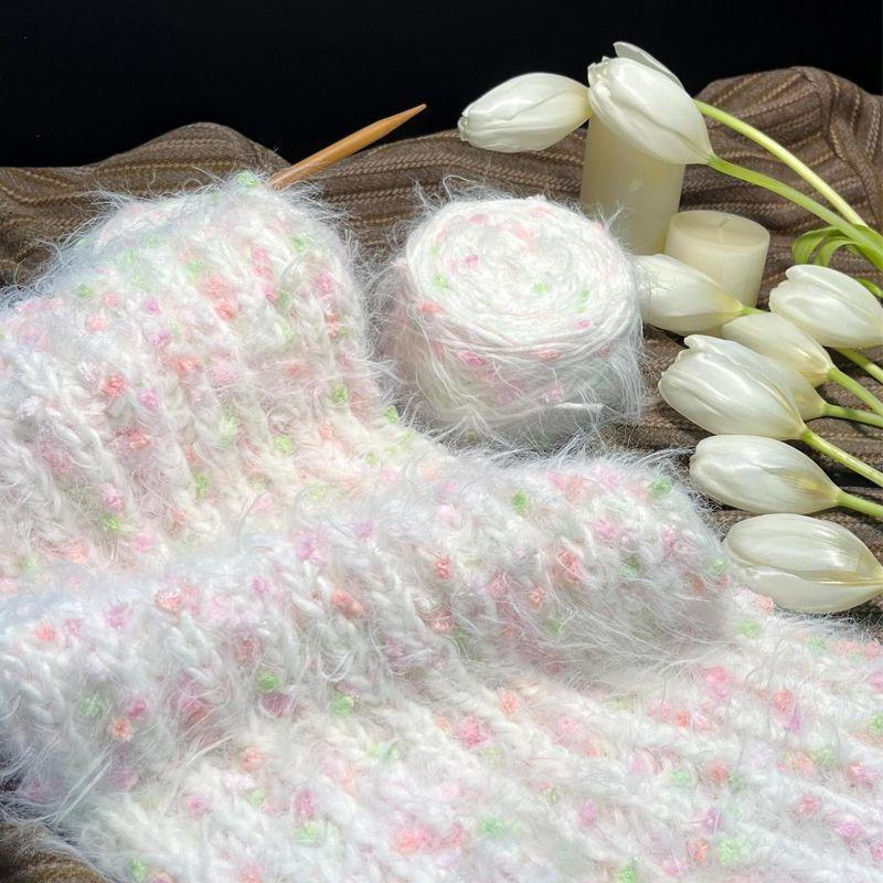 Rainbow Gradient Mohair Yarn Kit - Medium Thickness, Ideal for Hand-knitting Scarves