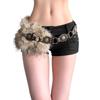 Faux Fur Waist Chain Punk Fur Waistband New PU Leather Fur Belt  Hiphop