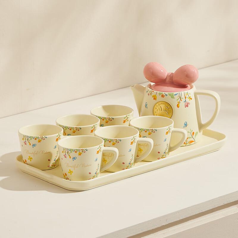 Ceramic Kung Fu Flower Teapot Set