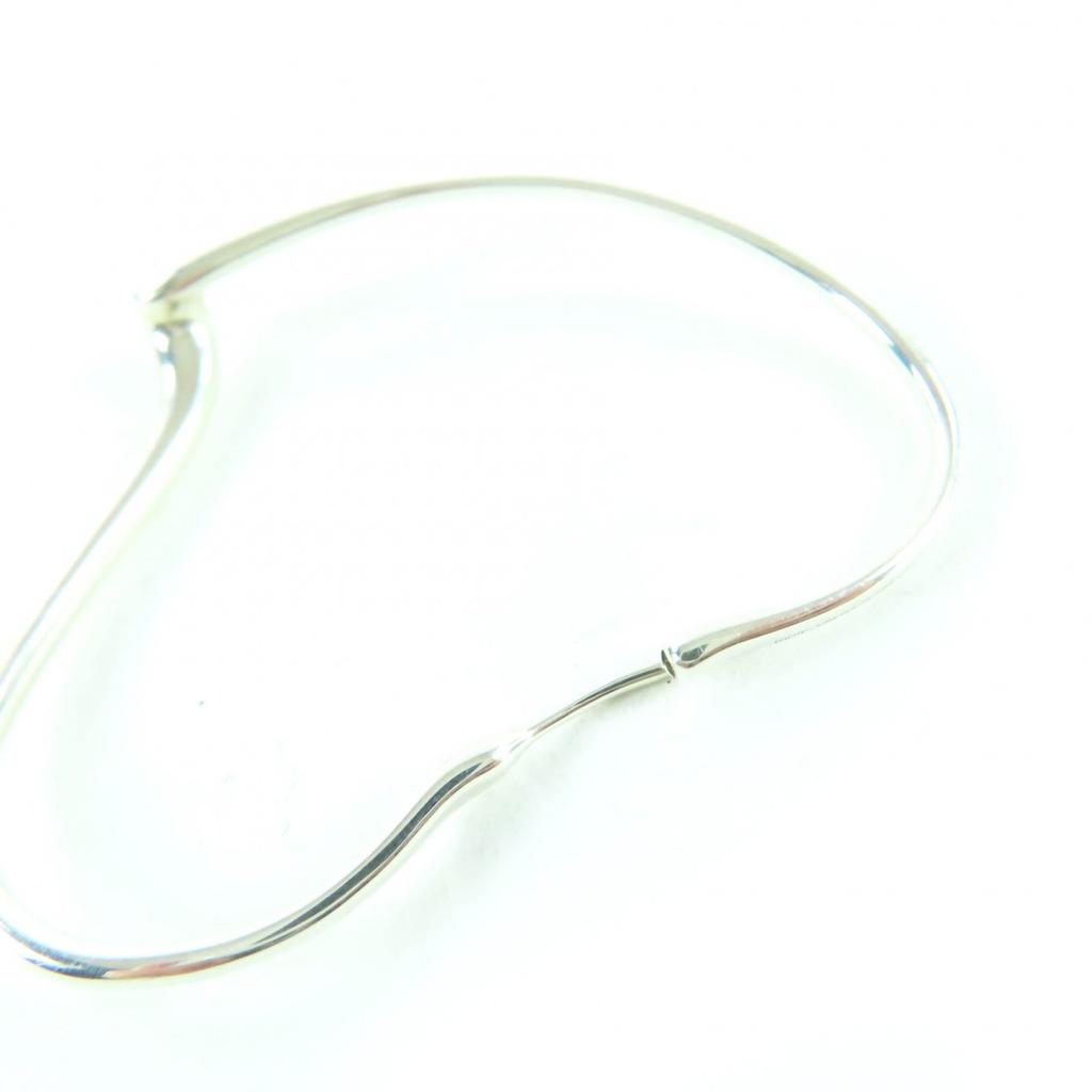 Excellent TIFFANY&Co. Open Heart Hoop Earrings, Medium Silver AG925 Women Used