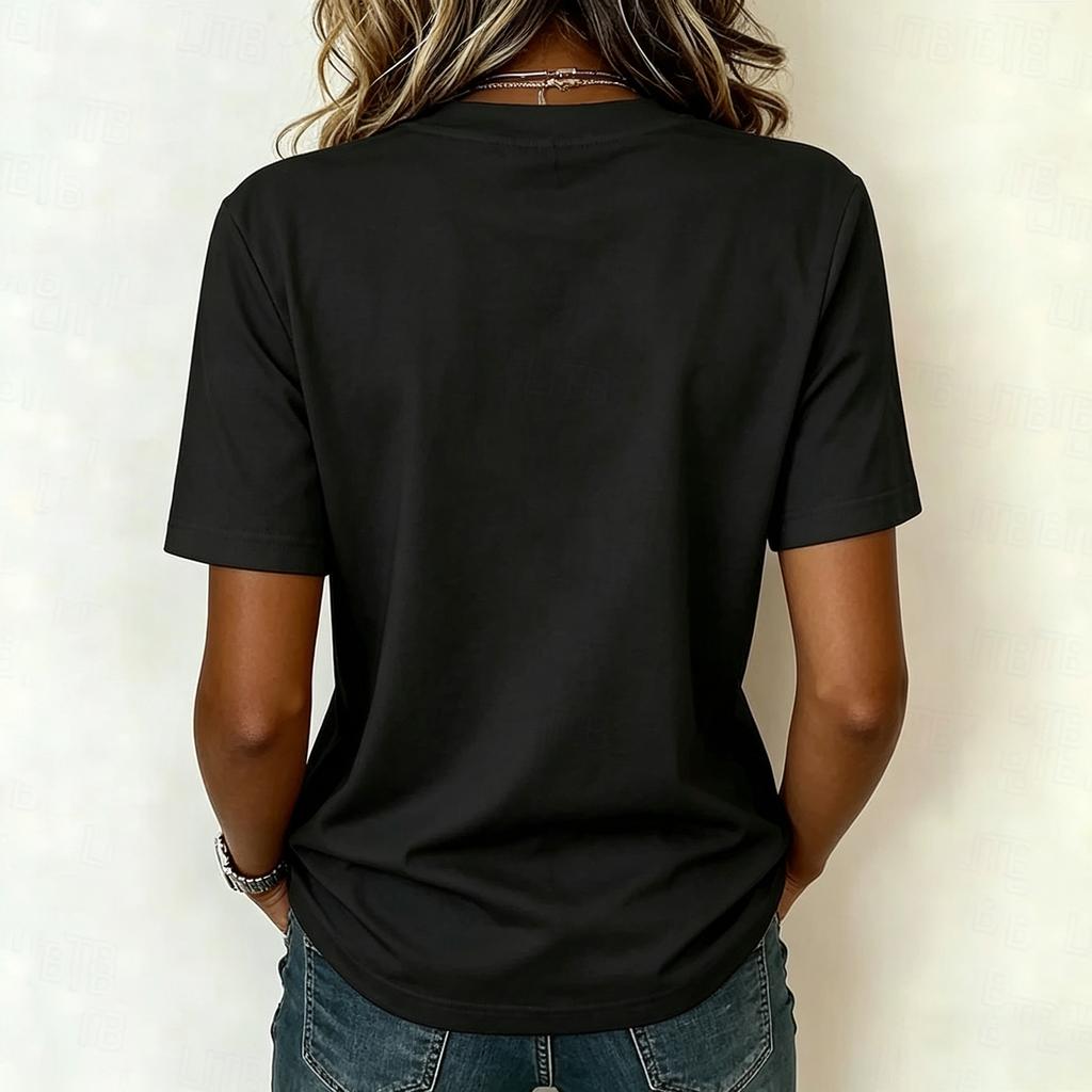 Women’s Casual Relaxed Fit Crew Neck Short Sleeve Shirt Comfortable Soft Fabric Versatile Everyday Top