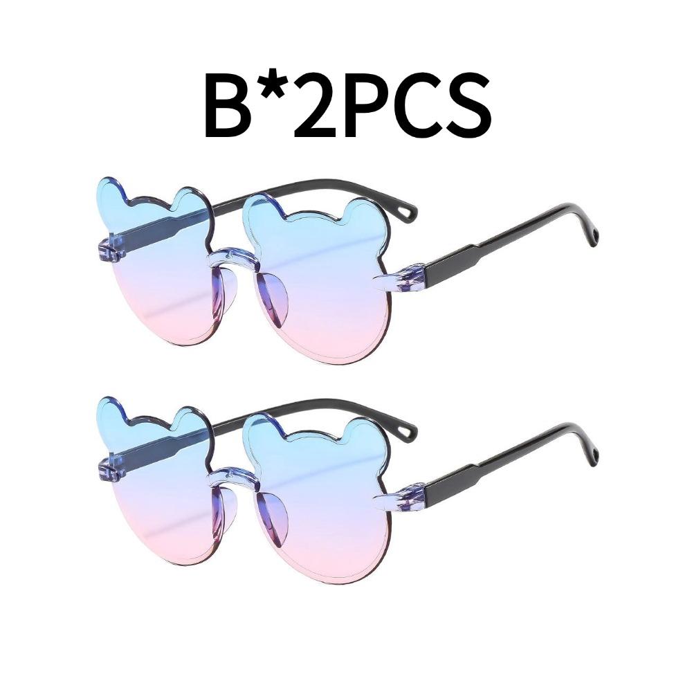 Fashion Children's Bear Cartoon Sunglasses Rimless Cartoon Bear Shape Sunglasses For Boys and Girls Children's Glasses