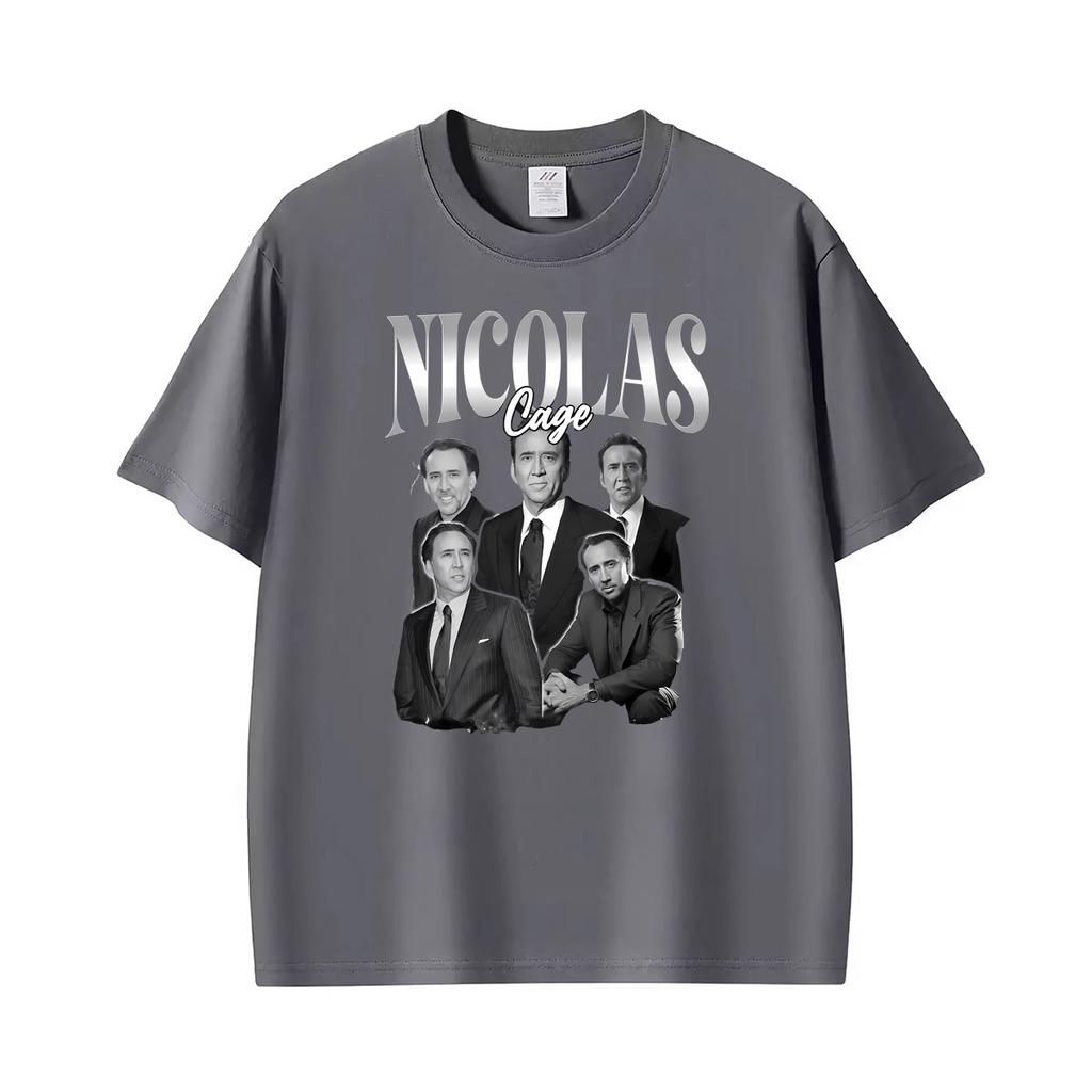 Nicolas Cage Noir Vintage Hollywood Actor T Shirt Unisexs Clothing Classic Hot Sale Short Sleeve Tshirts Fashion Comfort T Shirts