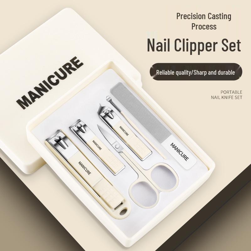 

Minimalist Nail Care Set: Anti-Splash Nail Clippers, Nail File, Ear Pick Tool.
