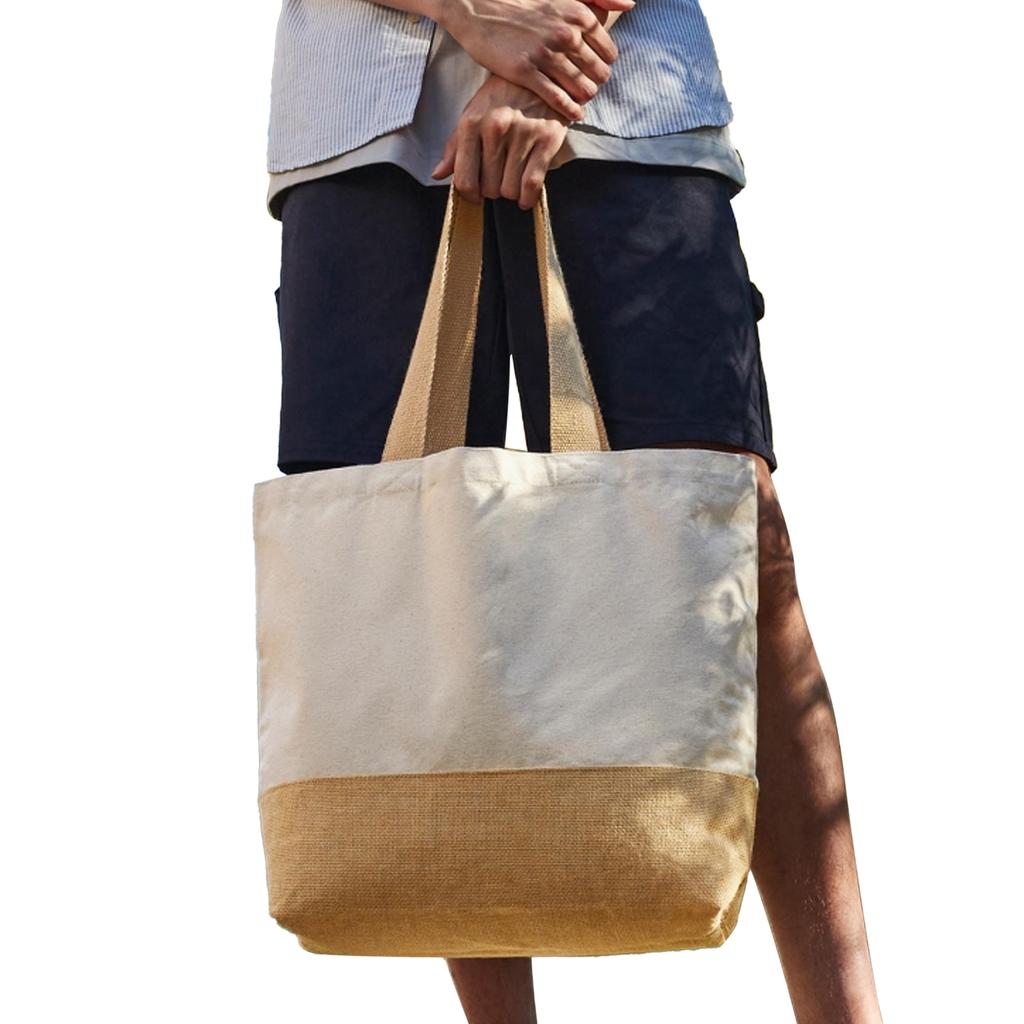 Westford Mill Jute Base Canvas Tote