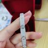 MOJY High Quality 16~21cm PT950 Platinum Bracelet Inlay Moissainte 6mm Wide Three Rows of Full Diamond Couple Jewely for Women