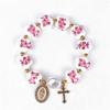 Metal Beaded Elastic Beads Bracelets Bow Ceramics Bracelet Trendy Women Bangle  Girls