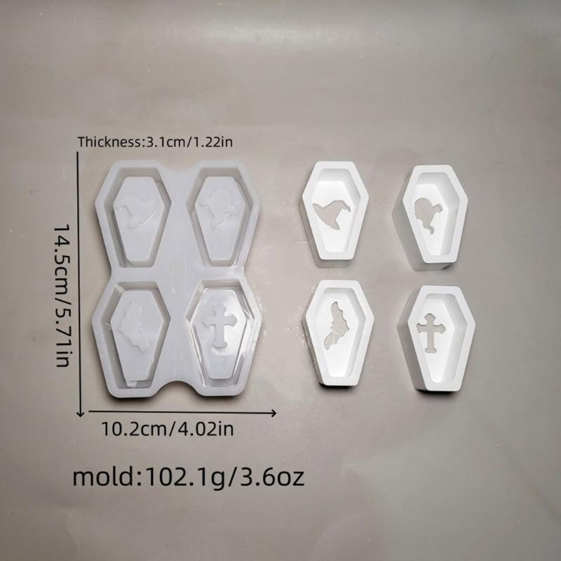 Silikon Sargformformen Halloween Party Dekoration Zubehör Kreativer Schmuck Seife Kerze Bastelwerkzeug Antihaft