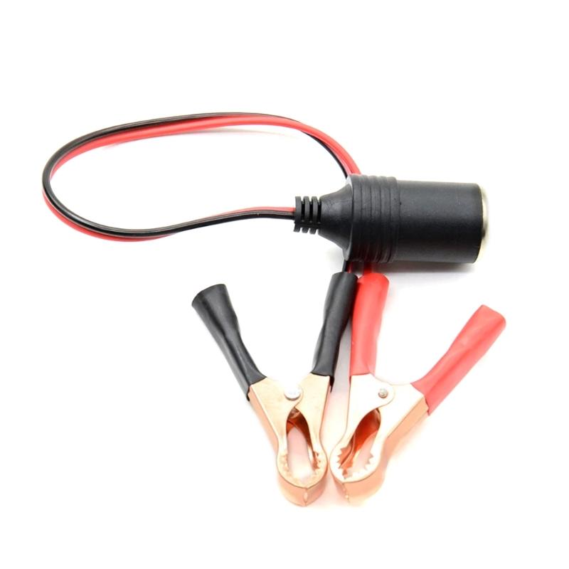 Car Battery Clamp To  Lighter Plug  Charge Extension Cable  Lighter Battery Adapter Socket
