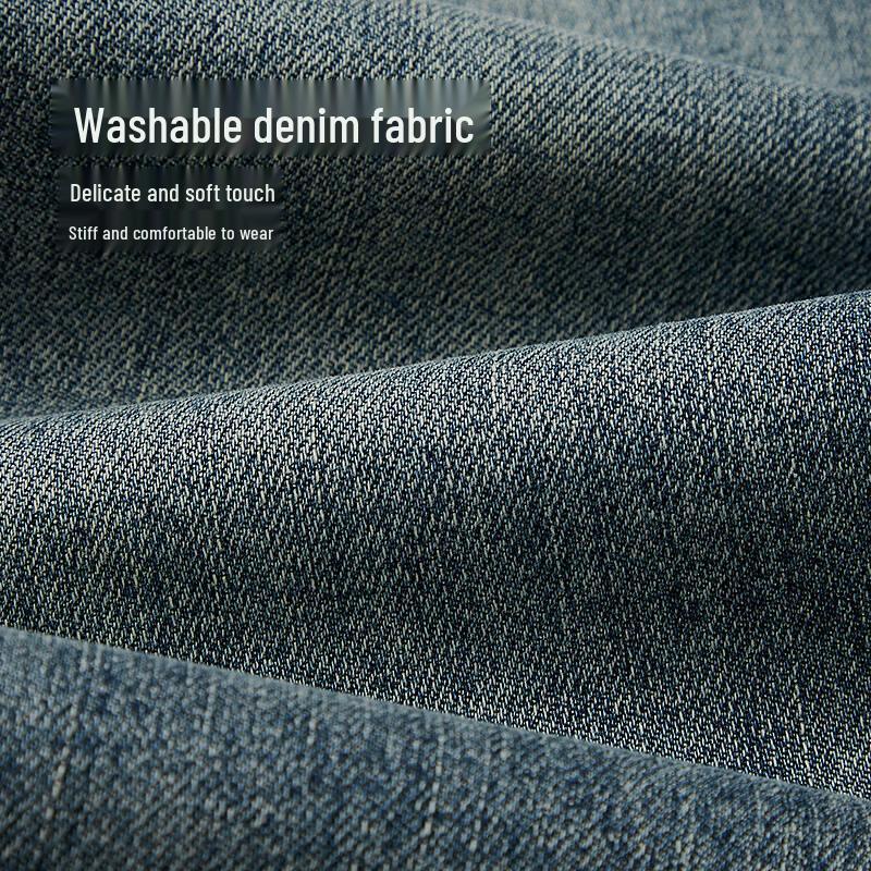 HLA Heilan Home Men's 2025 Spring Three-Body Collaboration Washed Straight-Leg Jeans