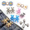 BHBL Adjustable Jeans Button Pin Set Waist Tightener Bear Clip Bear Pants Clip Bear Buttons for Jeans Skirt