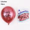 10pcs Birthday Balloons Chrome Latex Happy Birthday Printed Pattern Baby Shower Balloon Metal Birthday Party Decorations