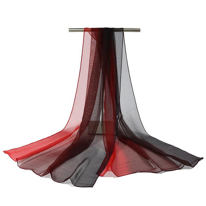 Silk Gradient Scarf for Elegant Women: Perfect for Stage, Catwalk, Dance, and Model Training.