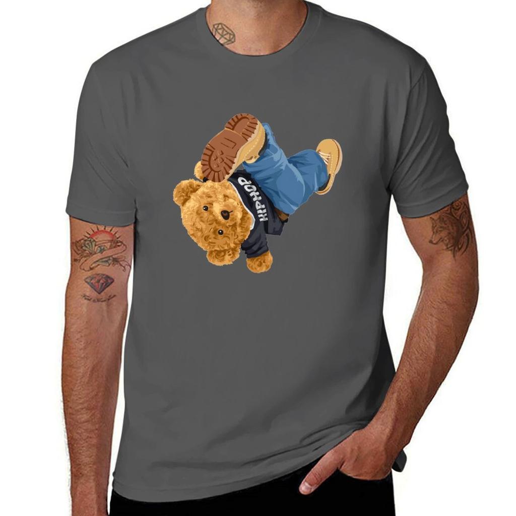 Cute Breakdance Bear Adograble TShirt Vintage Style Printed Top