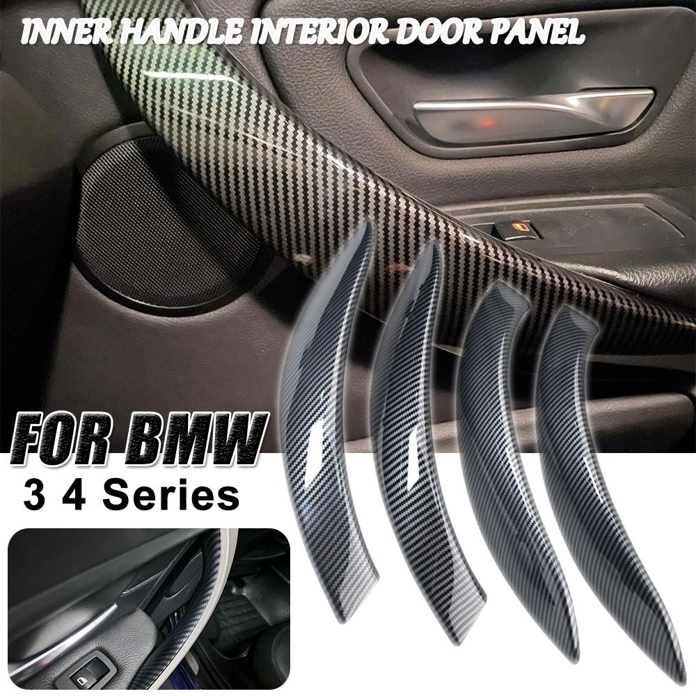 Carbon Fiber Interior Door Pull Handle with Handle Outer Cover Trim For BMW 3 4 Series M3 M4 F30 F34 F36 F32 F33 F80 F82 F83