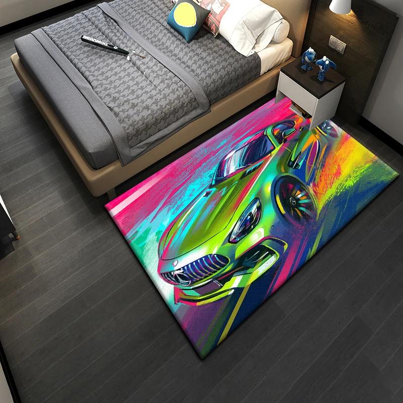 HD Racing Printed Carpet Anti Slip Living Room Rug, Sofa Mat & Chair Cushion Picnic Camping Lounge Mat for Home Decor